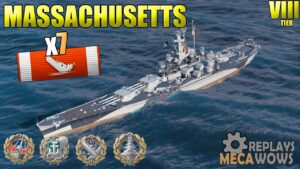 BattleShip Massachusetts 7 Kills 179K Damage | World of Warships