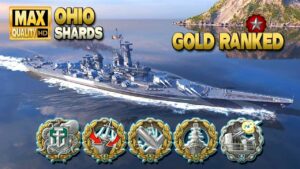 Battleship Ohio in a tense Gold ranked battle - World of Warships