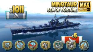 Cruiser Minotaur: 2,4sec reload terror *zoom warning* - World of Warships