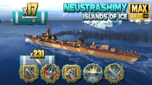 Destroyer Neustrashimy: MVP on map Islands of Ice - World of Warships