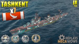 Destroyer Tashkent 7 Kills 93K Damage | World of Warships