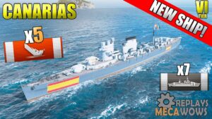 NEW CRUISER Canarias 5 Kills Of SPANISH WARSHIP | World of Warships