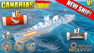 NEW SPANISH CRUISER Canarias 6 Kills | World of Warships