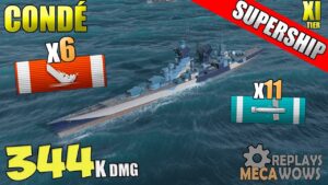 SUPERCRUISER Condé 6 Kills 344K Damage | World of Warships