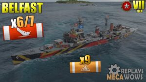 AWESOME Belfast 6 Kills OF 7 Ships RANKED Battle | World of Warships