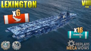 AirCarrier Lexington 6 Kills & 119K Damage | World of Warships Gameplay Replay