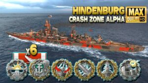 Cruiser Hindenburg: Good carry on map Crash Zone Alpha - World of Warships