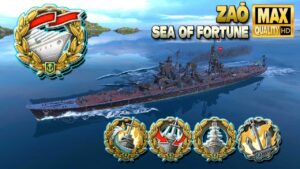 Cruiser Zaō: Few HP and many enemies left - World of Warships