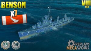 Destroyer Benson 7 Kills on Northern Lights Map | World of Warships