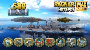 Destroyer Ragnar: 3,5k bxp game on map Hotspot - World of Warships