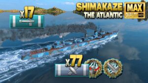 Destroyer Shimakaze: Dangerous start on map The Atlantic - World of Warships