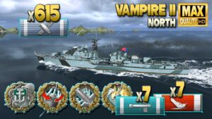 Destroyer Vampire II: Clean carry on map North - World of Warships