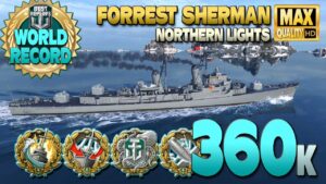 Forrest Sherman: New damage record on map Northern Lights - World of Warships