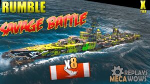 SAVAGE BATTLE Rumble - 8 Kills 139k Damage | World of Warships Gameplay