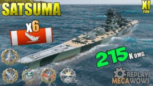 SUPERSHIP Satsuma 6 Kills & 215K Damage | World of Warships
