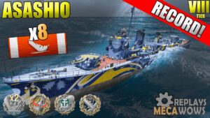 Asashio 8 Kills & 148k Damage | World of Warships Gameplay 4k