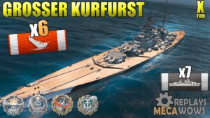 Grosser Kurfürst 6 Kills & 250k Damage | World of Warships Gameplay 4k