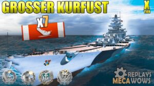 Grosser Kurfürst 7 Kills & 186k Damage | World of Warships Gameplay 4k