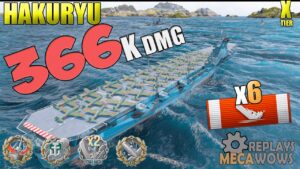 Hakuryū 6 Kills & 366k Damage | World of Warships Gameplay 4k