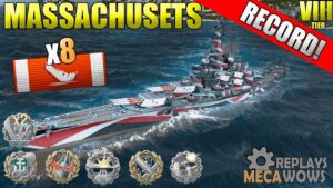 Massachusetts 8 Kills & 192k Damage | World of Warships Gameplay 4k