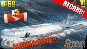 SUBMARINE U-69 5 Kills & 98k Damage | World of Warships Gameplay 4k
