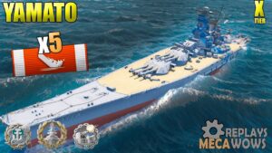Yamato 5 Kills & 148k Damage | World of Warships Gameplay 4k