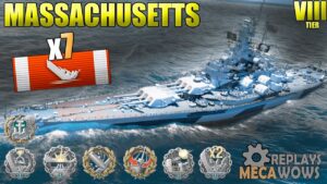 Massachusetts 7 Kills & 146k Damage | World of Warships Gameplay 4k