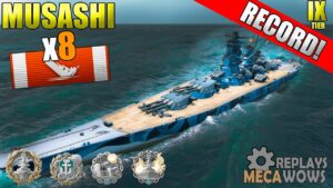Musashi 8 Kills & 154k Damage | World of Warships Gameplay 4k