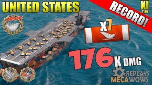 SUPERSHIP United States 7 Kills & 176k Damage | World of Warships Gameplay 4k