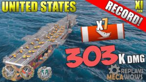 SUPERSHIP United States 7 Kills & 303k Damage | World of Warships Gameplay 4k