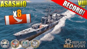 Asashio 8 Kills & 207k Damage | World of Warships Gameplay 4k