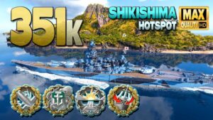 Battleship Shikishima: Down to 10sec reload on map Hotspot - World of Warships