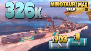 Cruiser Minotaur: Torpedos saves the day - World of Warships