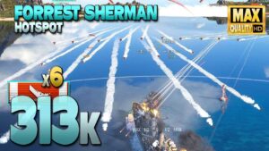 Destroyer Forrest Sherman: Left mouse button killer - World of Warships