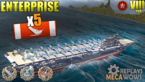Enterprise 5 Kills & 207k Damage | World of Warships Gameplay 4k
