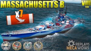 Massachusetts B 7 Kills & 177k Damage | World of Warships Gameplay 4k