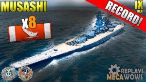 Musashi 8 Kills & 194k Damage | World of Warships Gameplay 4k