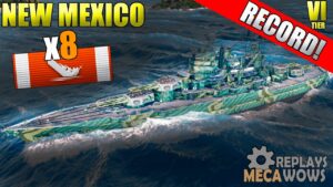 New Mexico 8 Kills & 109k Damage | World of Warships Gameplay 4k