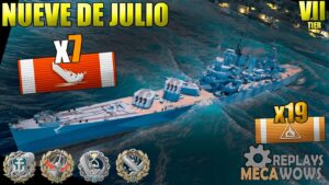 Nueve de Julio 7 Kills & 163k Damage | World of Warships Gameplay 4k