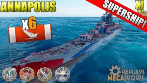 SUPERSHIP Annapolis 6 Kills & 224k Damage | World of Warships Gameplay 4k