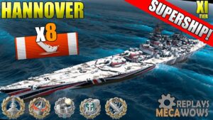 SUPERSHIP Hannover 8 Kills & 254k Damage | World of Warships Gameplay 4k