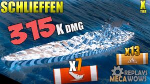 Schlieffen 7 Kills & 315k Damage | World of Warships Gameplay 4k