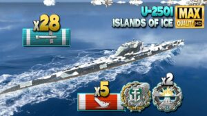 Submarine U-2501: MVP on map Islands of Ice - World of Warships