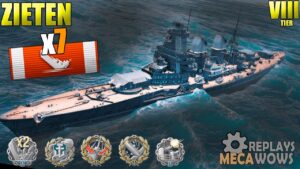 Zieten 7 Kills & 186k Damage | World of Warships Gameplay 4k