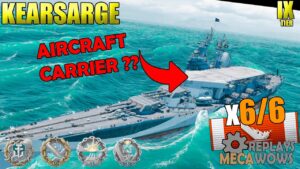 AIRCRAFT CARRIER?? Kearsarge 6/6 Kills & 221k Damage | World of Warships Gameplay 4k
