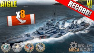Aigle 8 Kills & 187k Damage | World of Warships Gameplay 4k