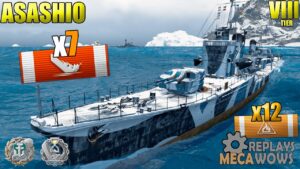 Asashio 7 Kills & 95k Damage | World of Warships Gameplay 4k