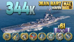 Battleship Jean Bart: King on map Haven - World of Warships