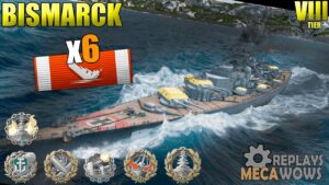 Bismarck 6 Kills & 218k Damage | World of Warships Gameplay 4k