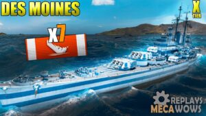 Des Moines 7 Kills & 199k Damage | World of Warships Gameplay 4k